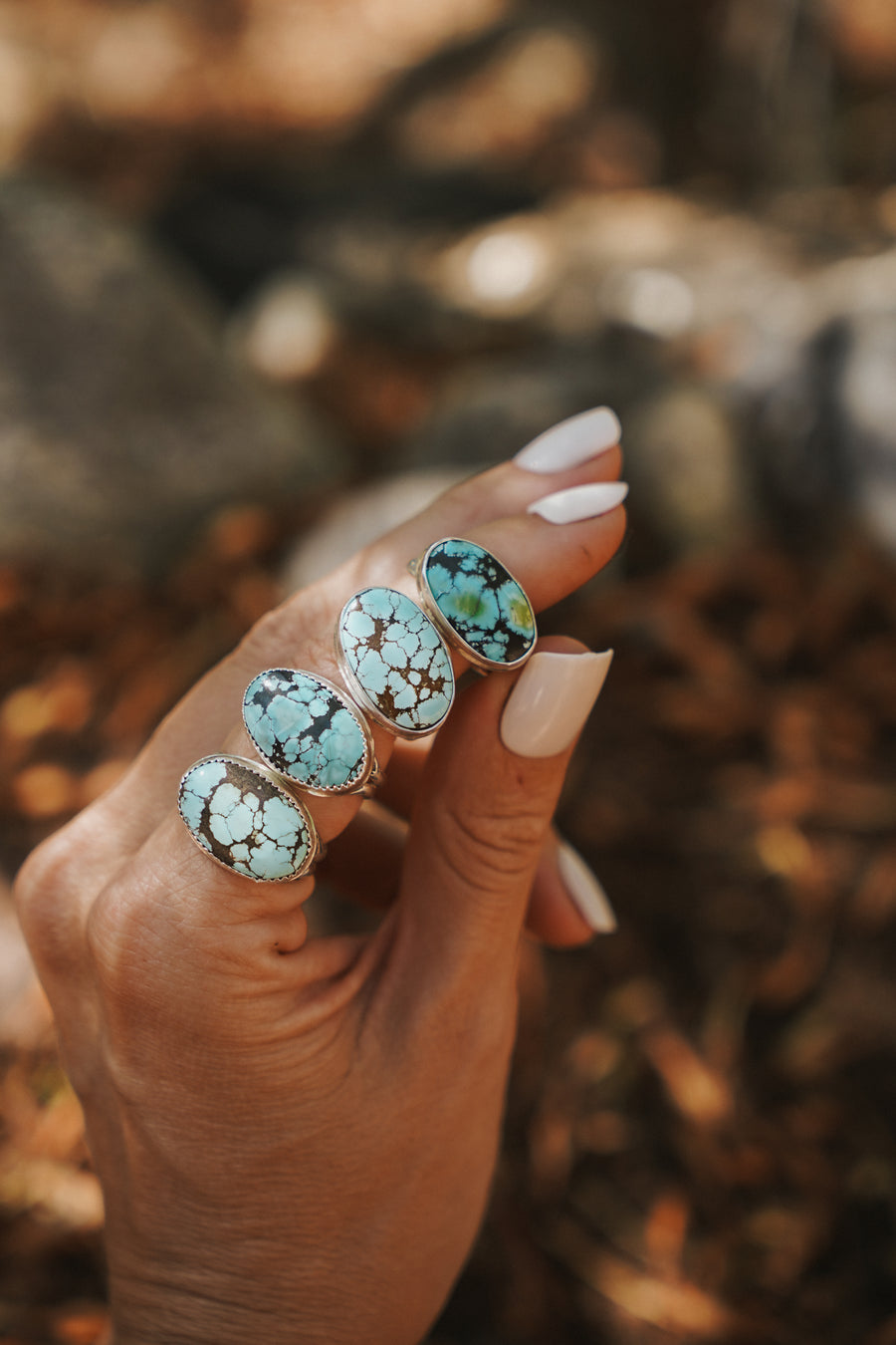 Horizontal Ring in Hubei Turquoise (Size 8)