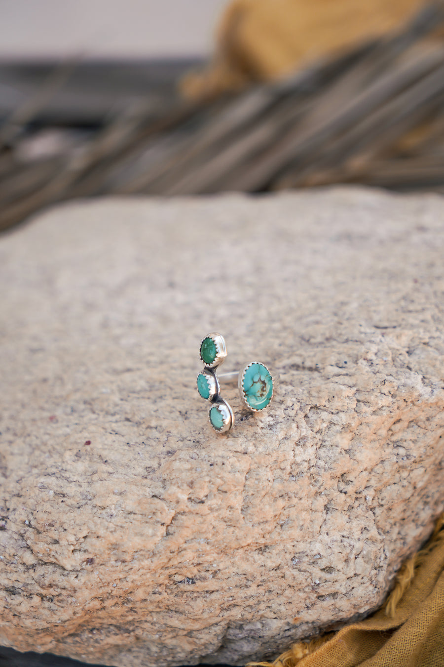 The Canyon Wrap Ring in Carico Lake & Yungi Turquoise (Size 4-6)