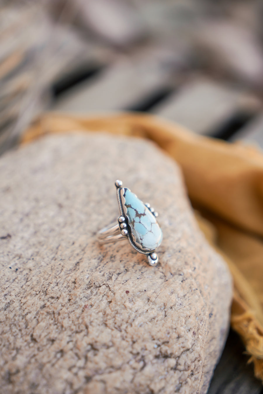 The Aurora Ring in Sand Hill Turquoise (size 7.5)