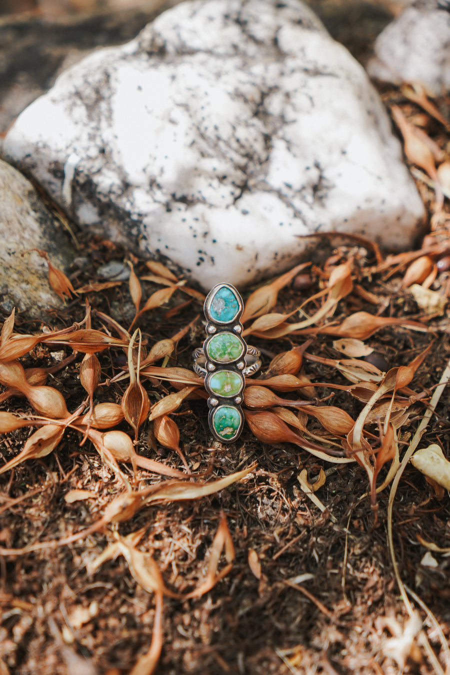 Cairn  Ring in Sonoran Gold Turquoise (Size 7.5)