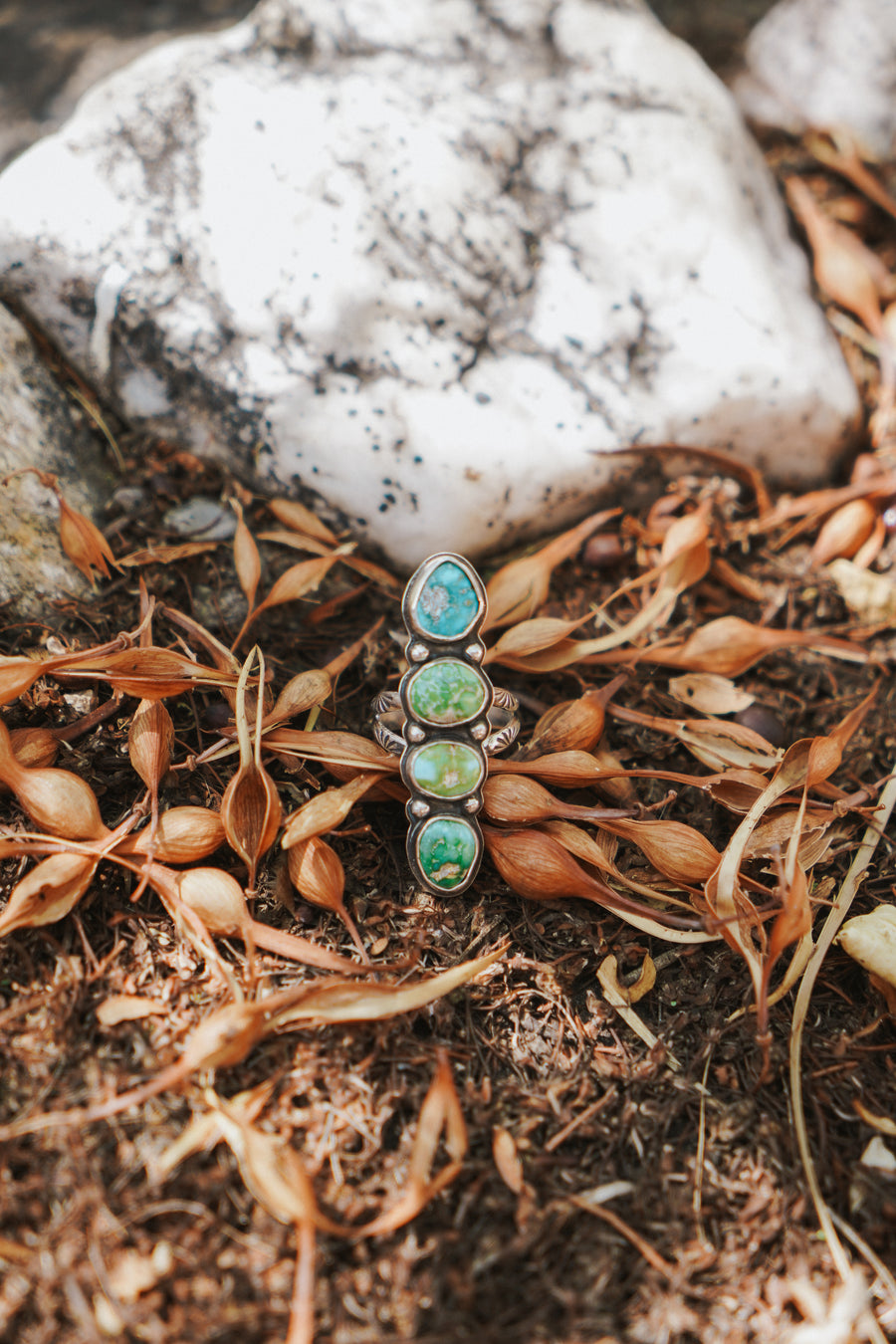 Cairn  Ring in Sonoran Gold Turquoise (Size 7.5)