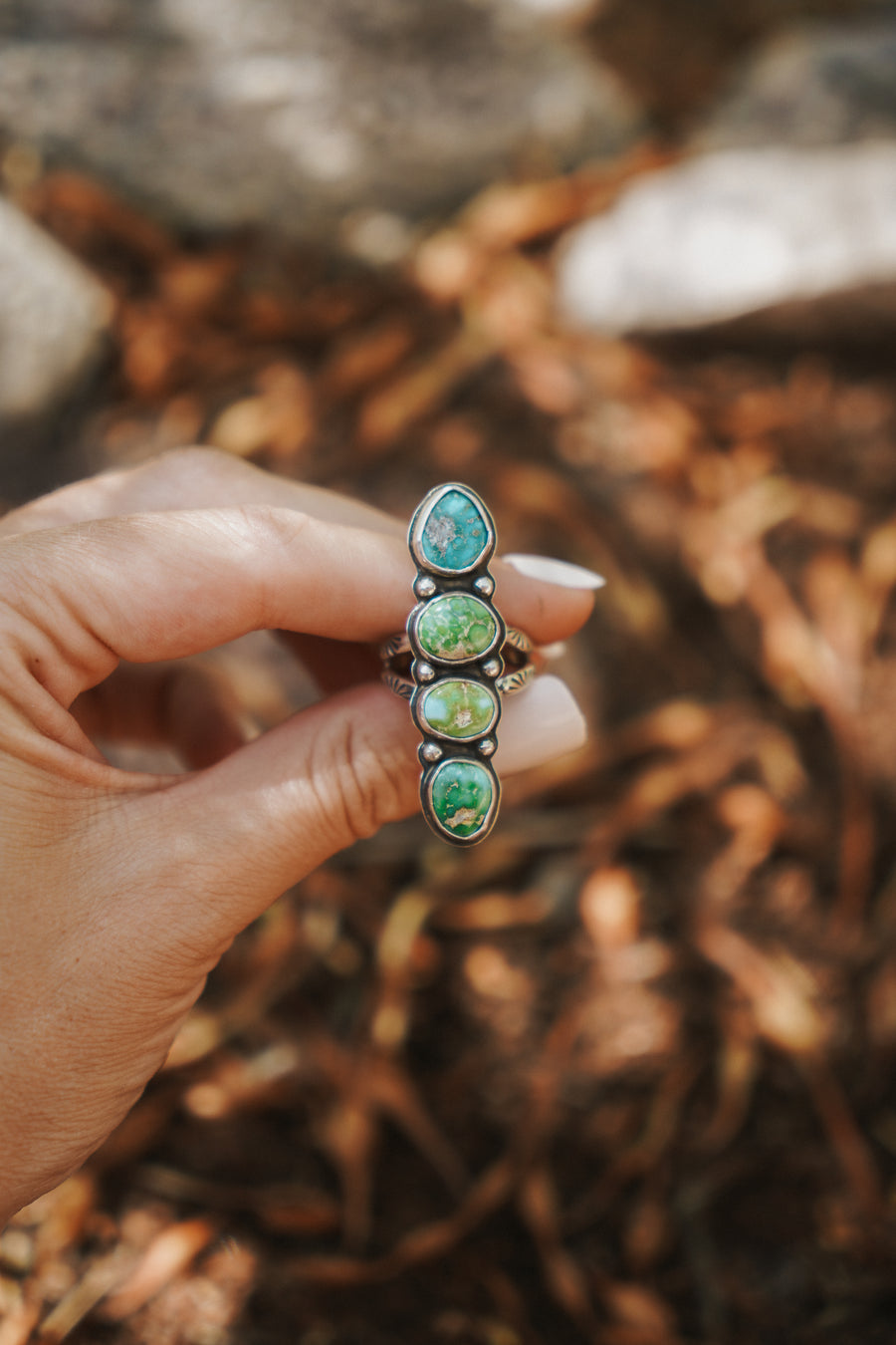 Cairn  Ring in Sonoran Gold Turquoise (Size 7.5)