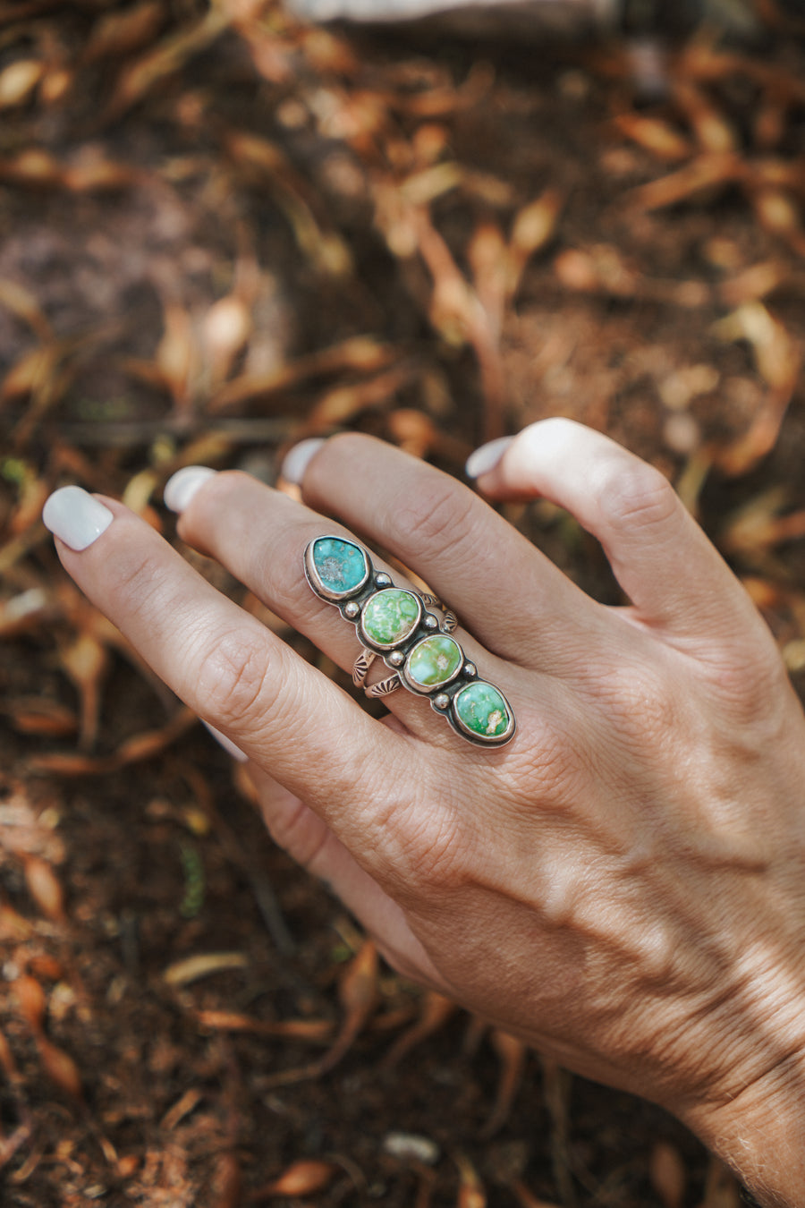 Cairn  Ring in Sonoran Gold Turquoise (Size 7.5)