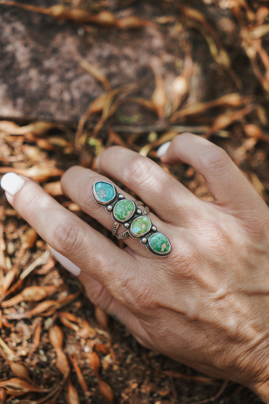 Cairn  Ring in Sonoran Gold Turquoise (Size 7.5)