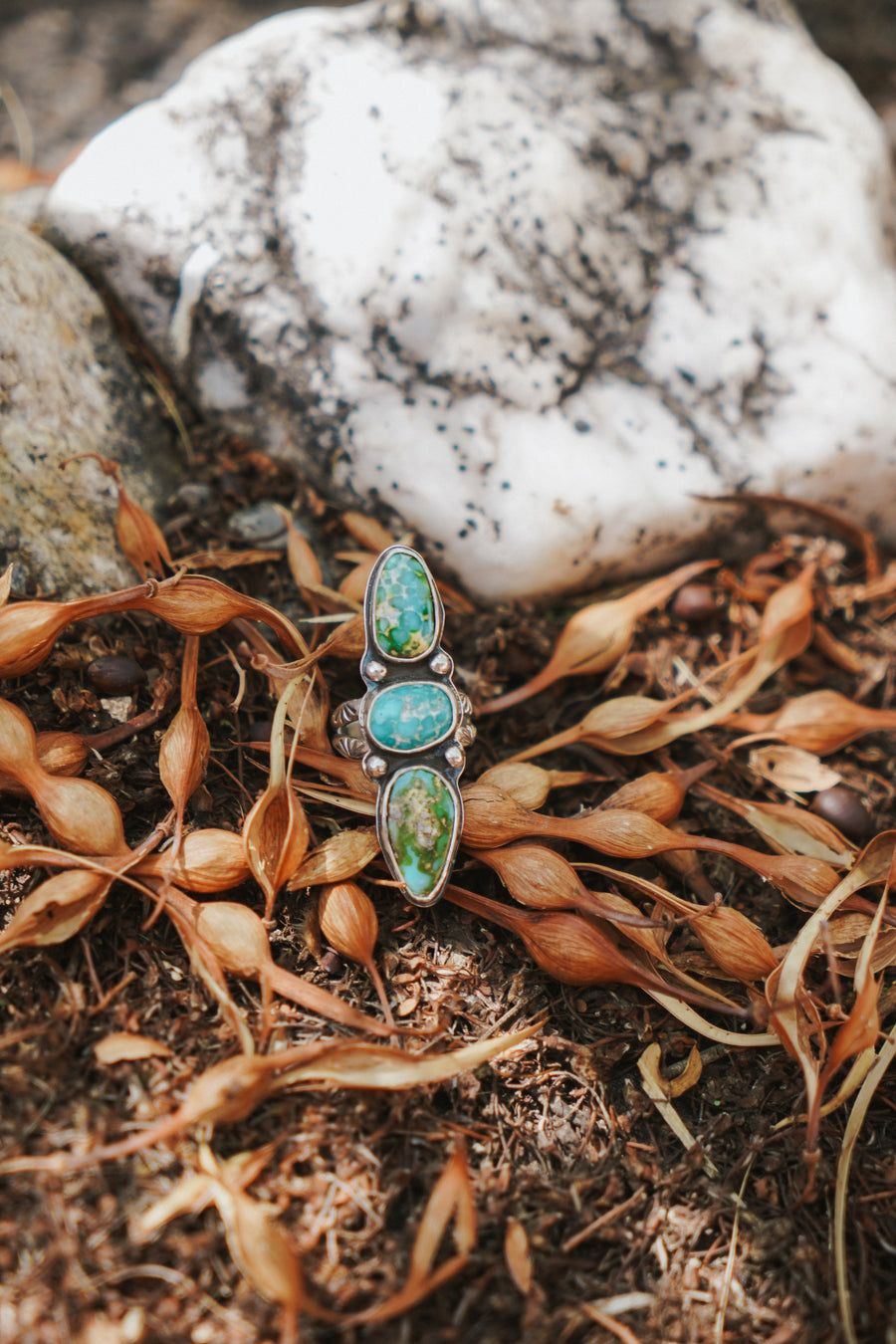 Cairn  Ring in Sonoran Gold Turquoise (Size 5.5)