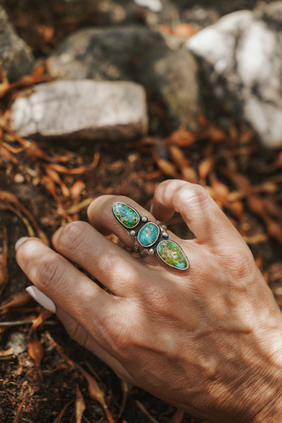 Cairn  Ring in Sonoran Gold Turquoise (Size 5.5)
