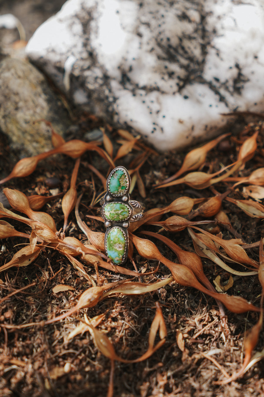 Cairn  Ring in Sonoran Gold Turquoise (Size 6.5)