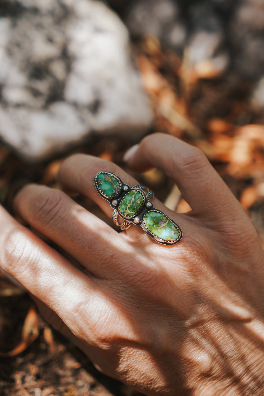 Cairn  Ring in Sonoran Gold Turquoise (Size 6.5)