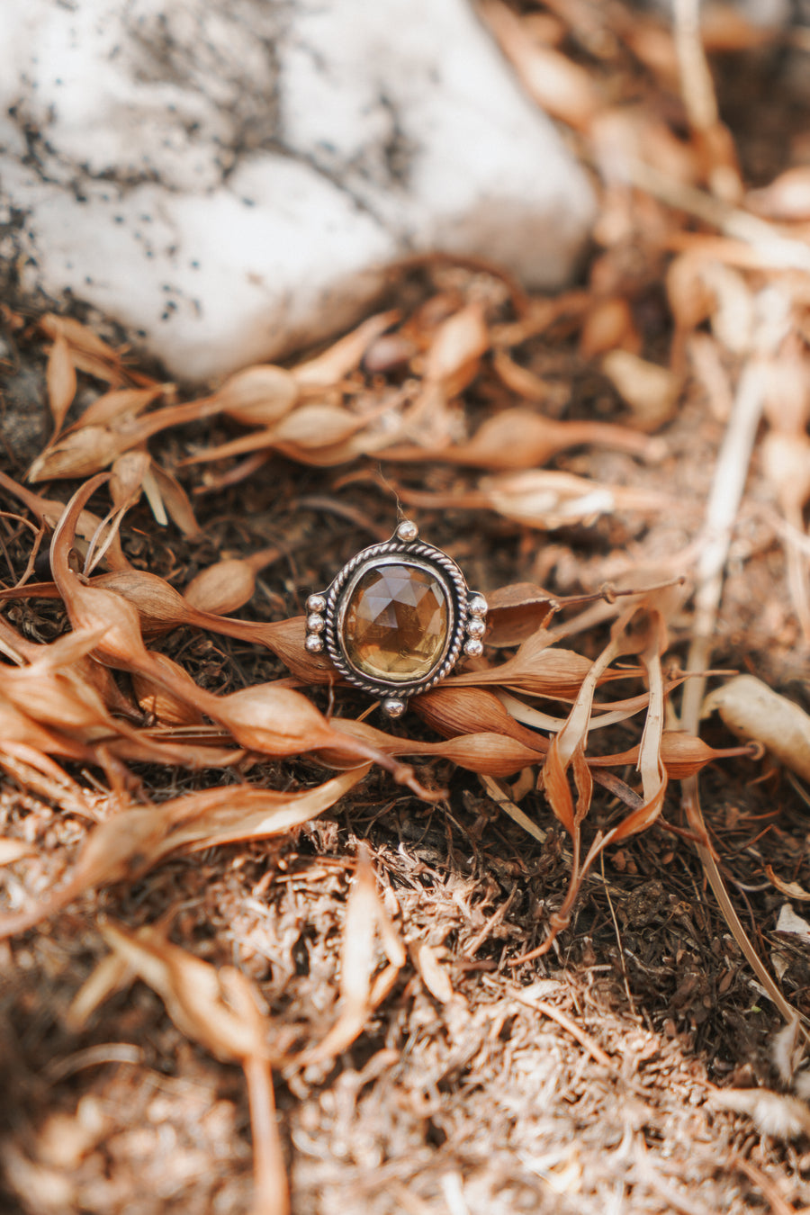 The Nova Ring in Honey Quartz Ring (Size 6)