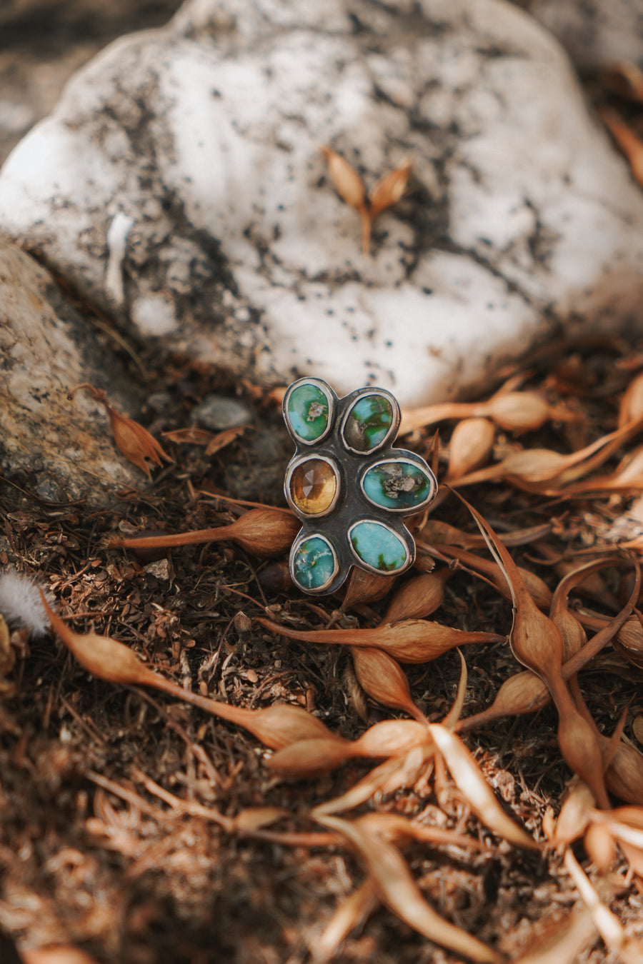 The Sun Flair Ring with Citrine & Sonoran Gold (Size 7)