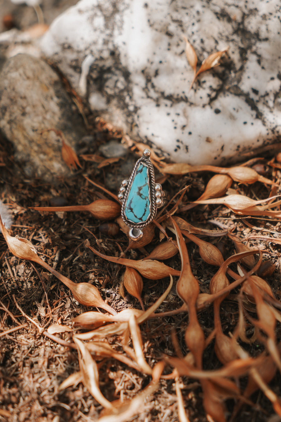 The Aurora Ring in Sonoran Blue Turquoise (Size 7)