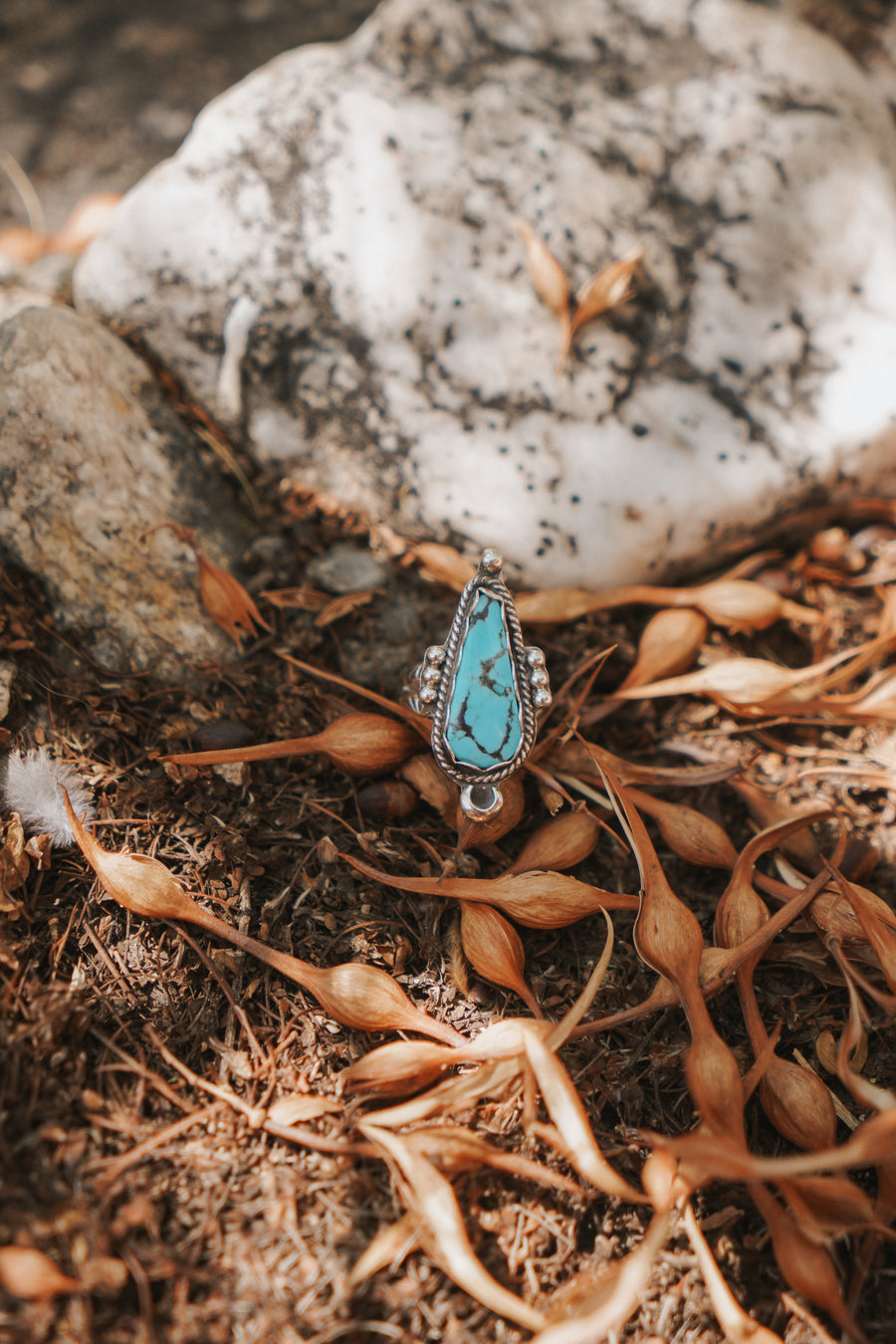 The Aurora Ring in Sonoran Blue Turquoise (Size 7)