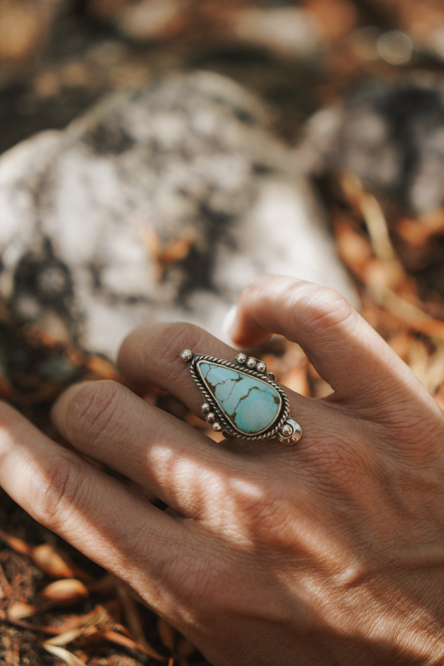 The Aurora Ring in Sandhill Turquoise (Size 6)