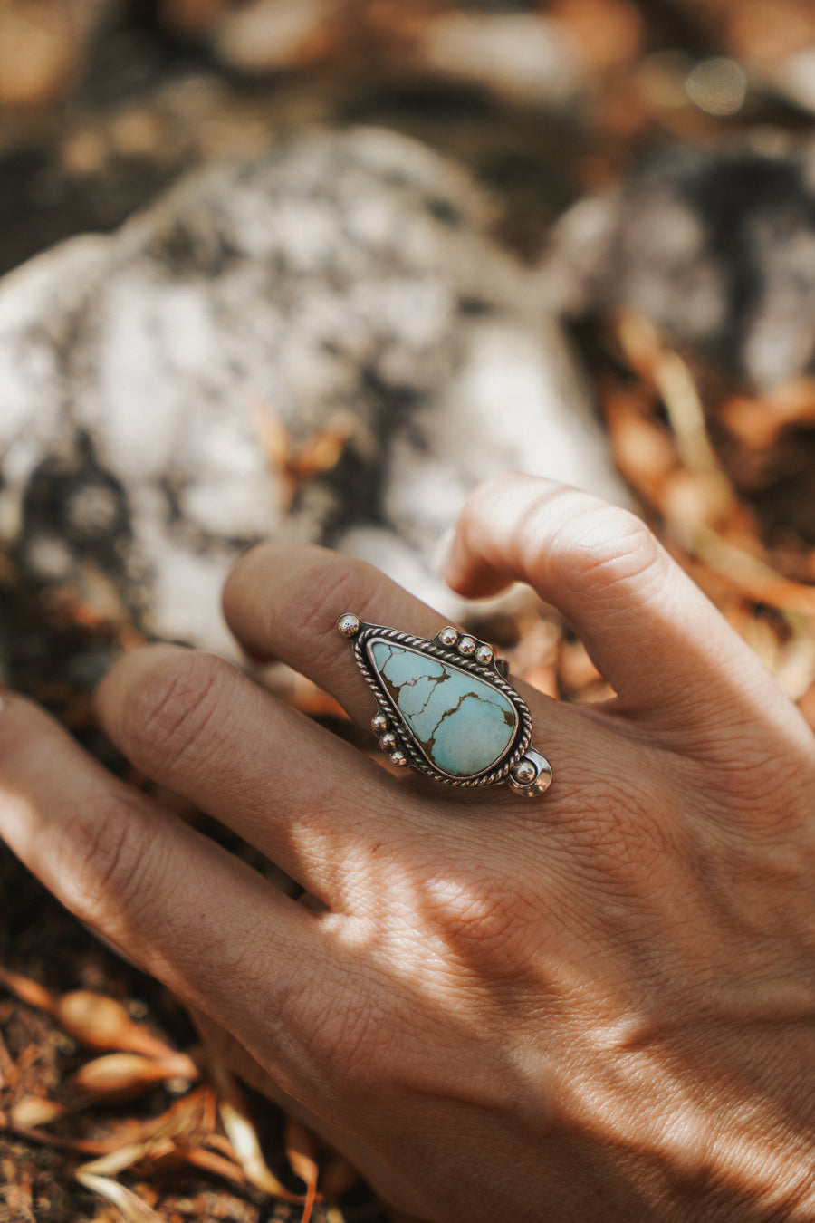 The Aurora Ring in Sandhill Turquoise (Size 6)