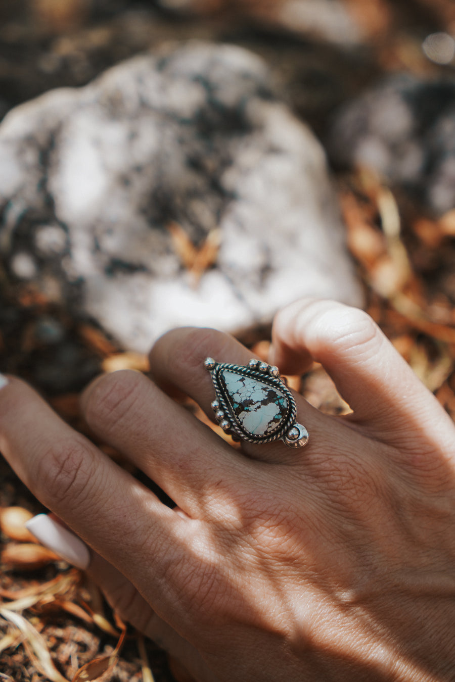 The Aurora Ring in Sandhill Turquoise (Size 6.5)