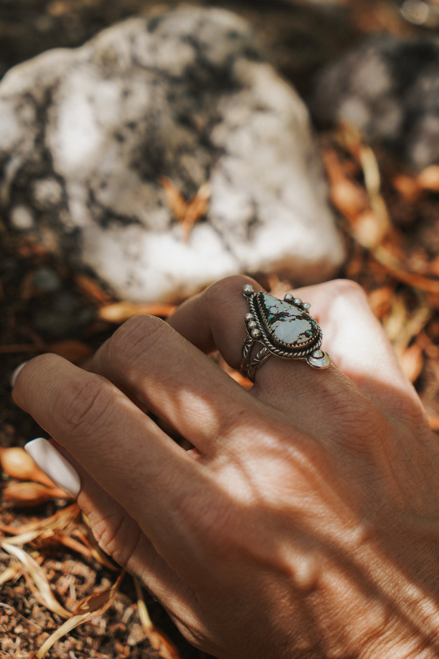 The Aurora Ring in Sandhill Turquoise (Size 6.5)