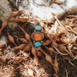 Orange Kyanite & Blue Ridge Turquoise Ring (Size 8)