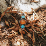 Orange Kyanite & Blue Ridge Turquoise Ring (Size 7)
