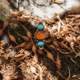 Orange Kyanite & Blue Ridge Turquoise Ring (Size 8)
