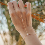 The Allure Hand Chain with Vintage Pearls