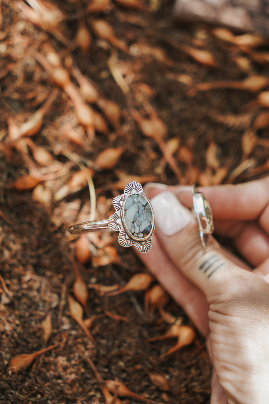 The Canyon Wrap Cuff in Giraffe Turquoise & Lavender Variscite
