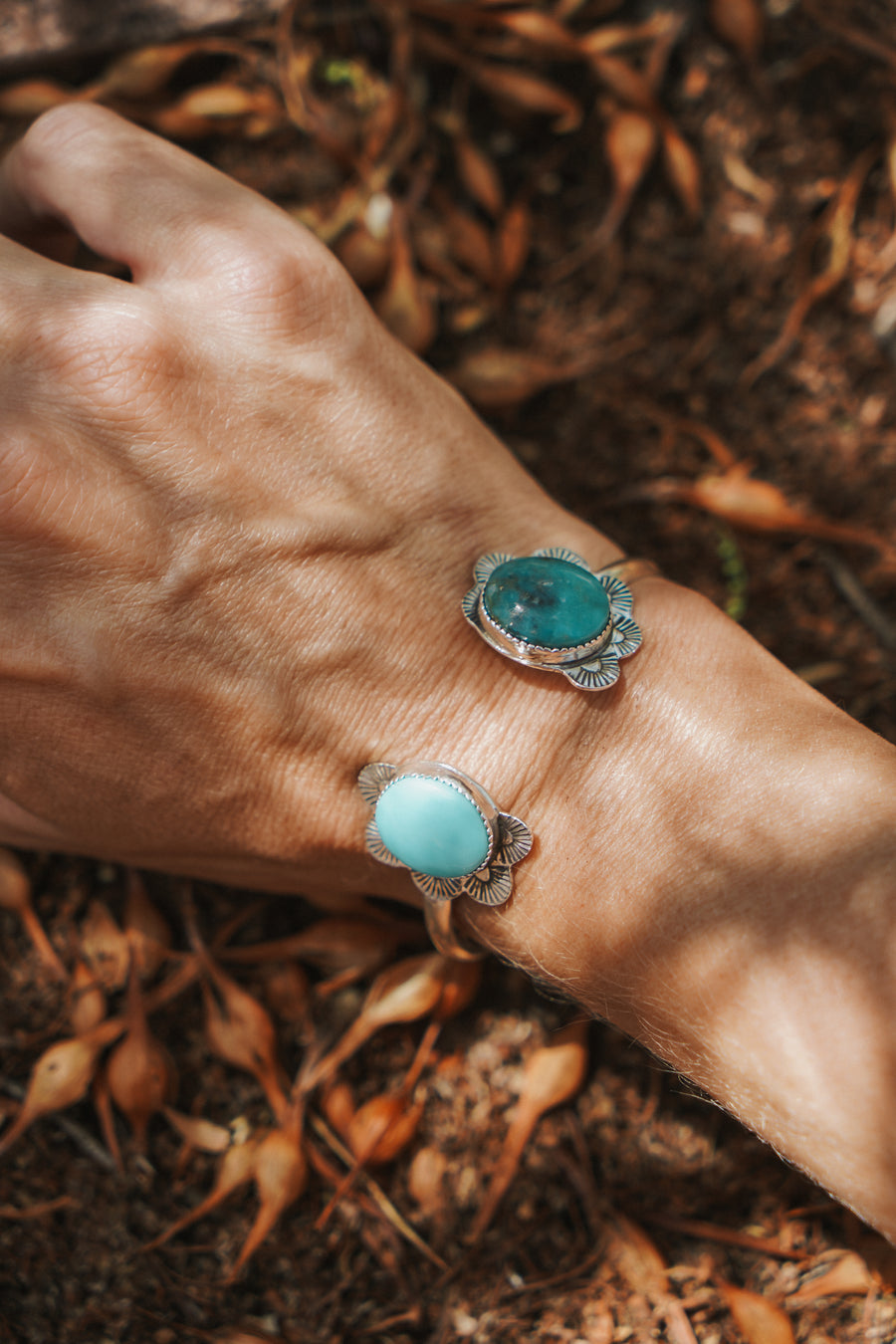 The Canyon Wrap Cuff in STB Sonoran & Arizona Turquoise