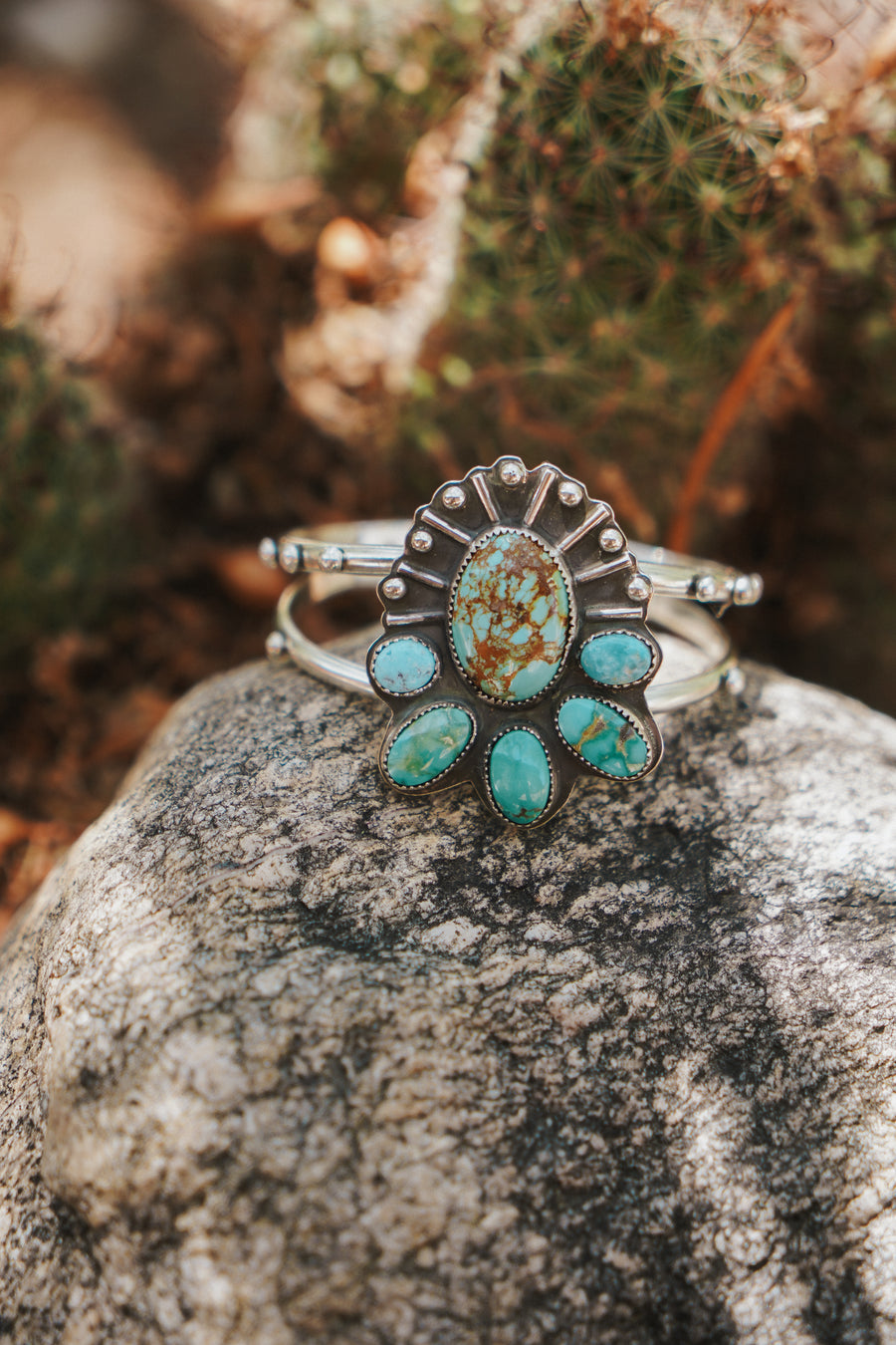 Statement Cuff in Blue Ridge, Emerald Valley, & Arizona Turquoise