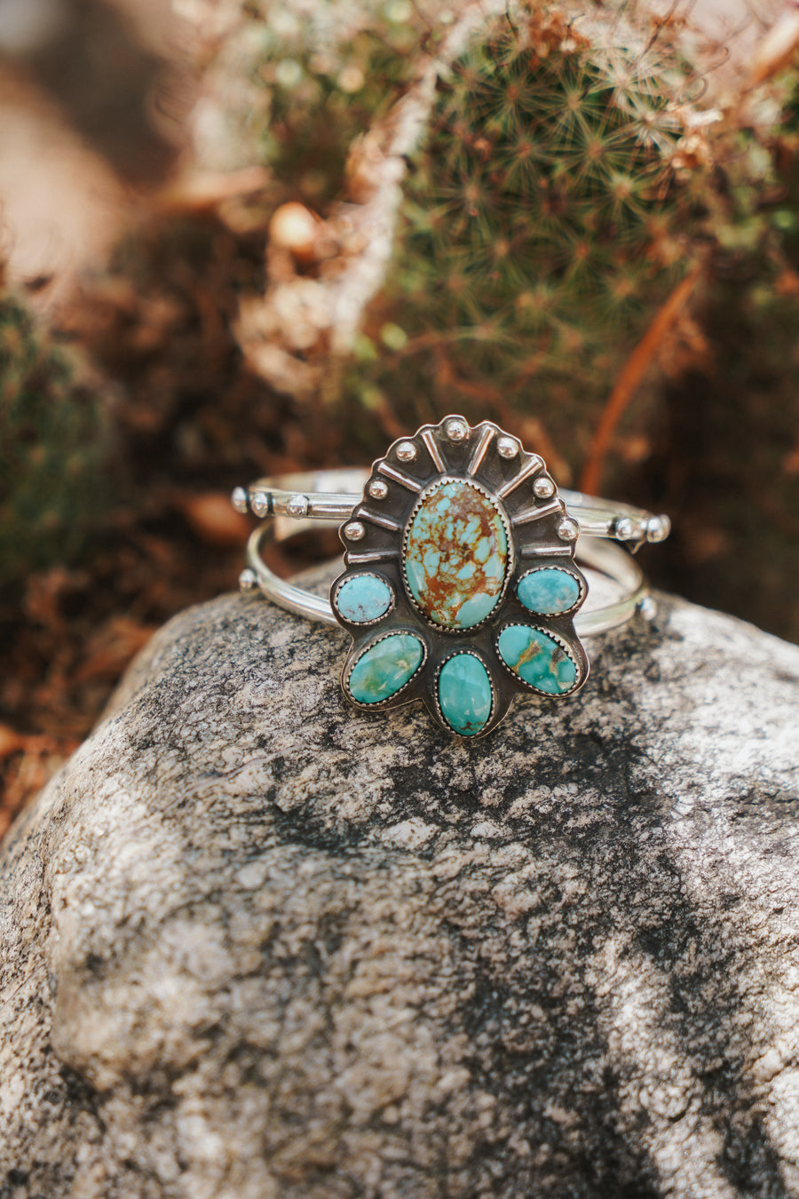 Statement Cuff in Blue Ridge, Emerald Valley, & Arizona Turquoise