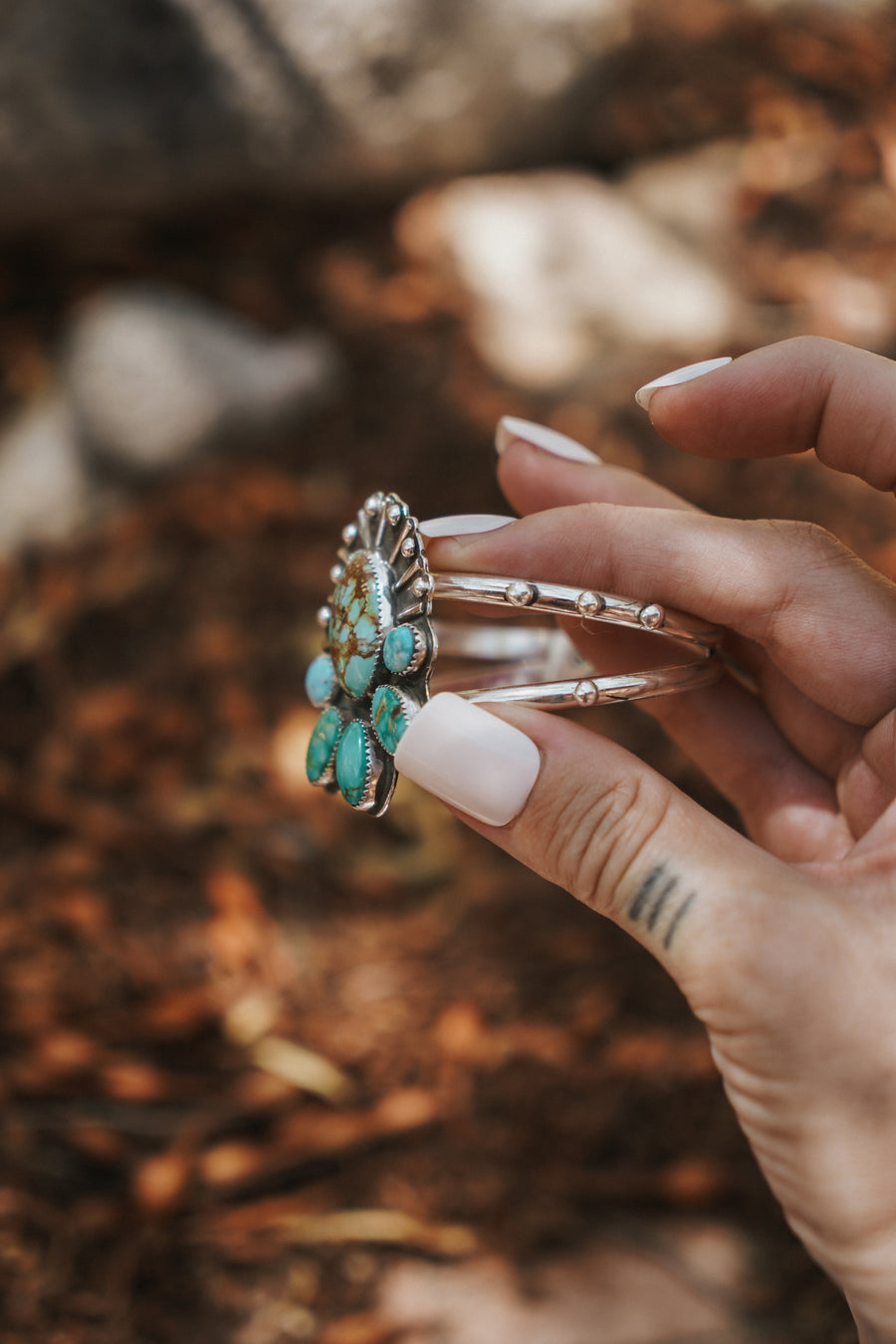 Statement Cuff in Blue Ridge, Emerald Valley, & Arizona Turquoise