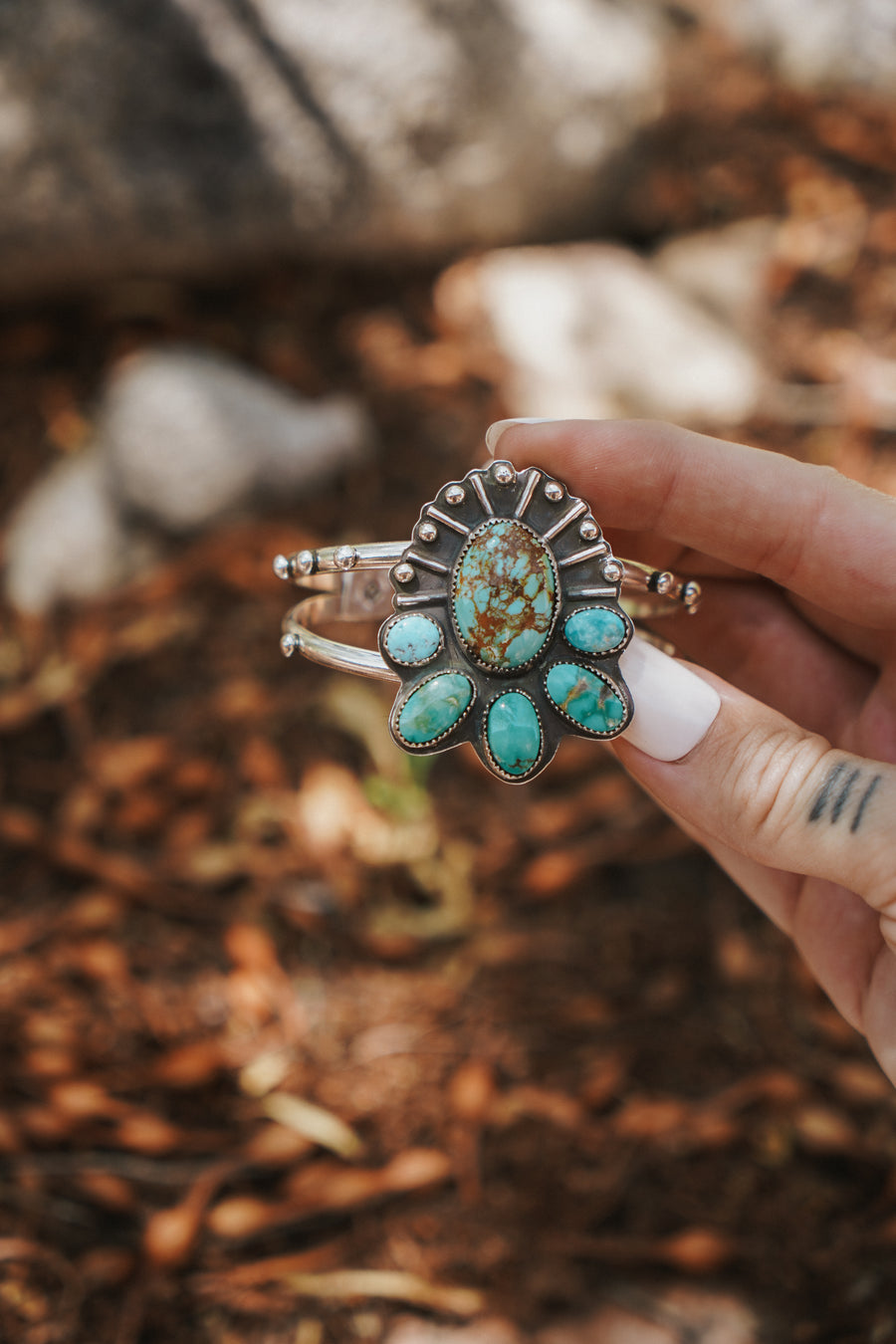 Statement Cuff in Blue Ridge, Emerald Valley, & Arizona Turquoise