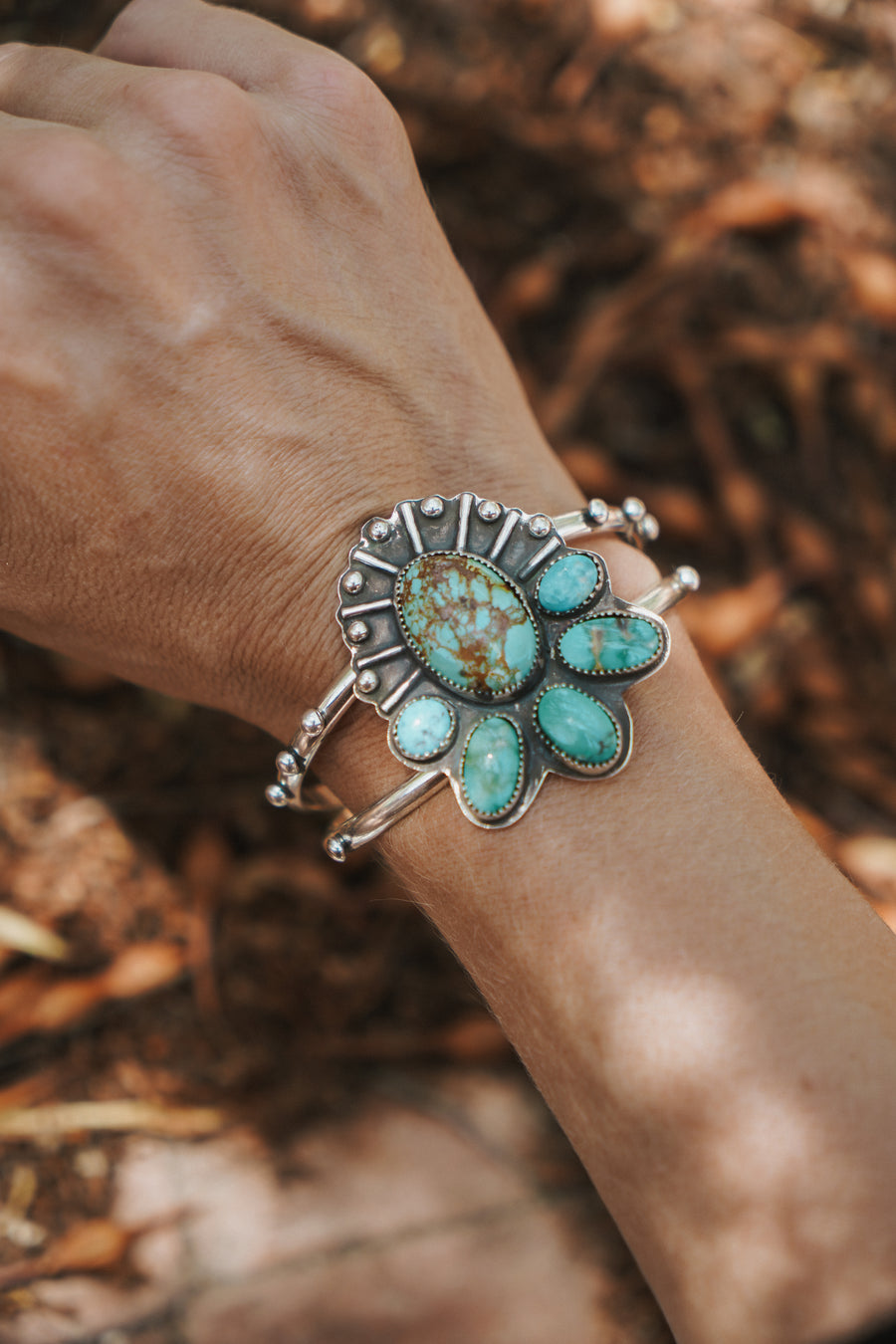 Statement Cuff in Blue Ridge, Emerald Valley, & Arizona Turquoise